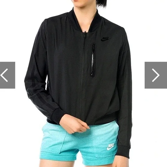 Nike Womens Bonded Woven Reversible Bomber Jacket Size Small - Picture 3 of 12